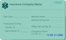 Printable Insurance company health insurance card template